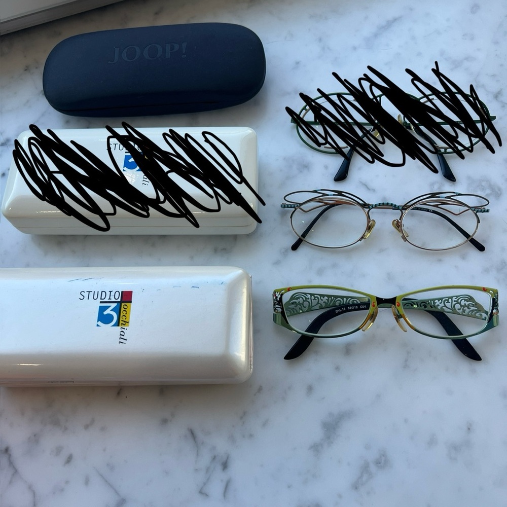WOMEN'S CASANOVA EYEGLASS FRAMES Metal Green Funky three 2️⃣ pairs